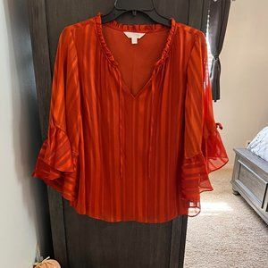 Lauren Conrad, Medium, Orange Blouse